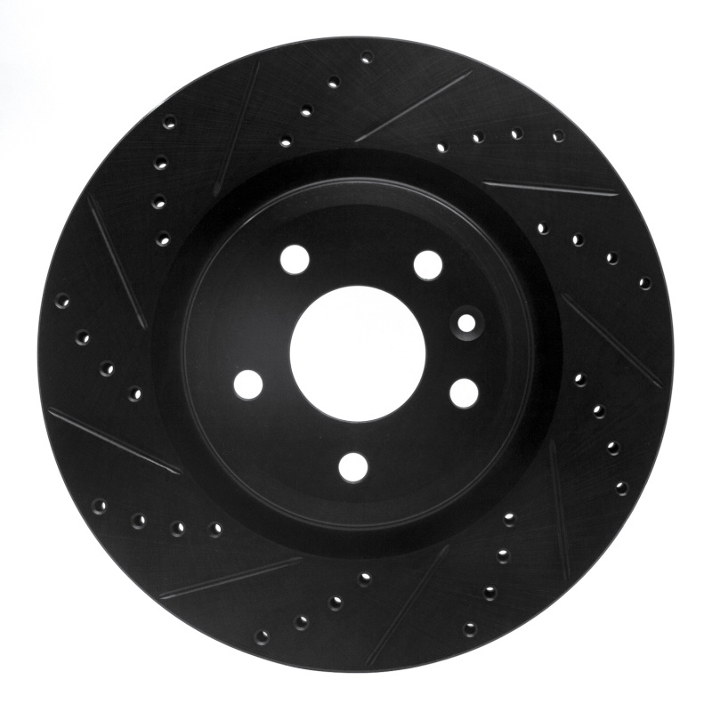 Ford Flex Brake Rotor (1) - Front Left - R1 Concepts - Drilled & Slotted - Black - `11-`19